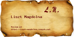 Liszt Magdolna névjegykártya